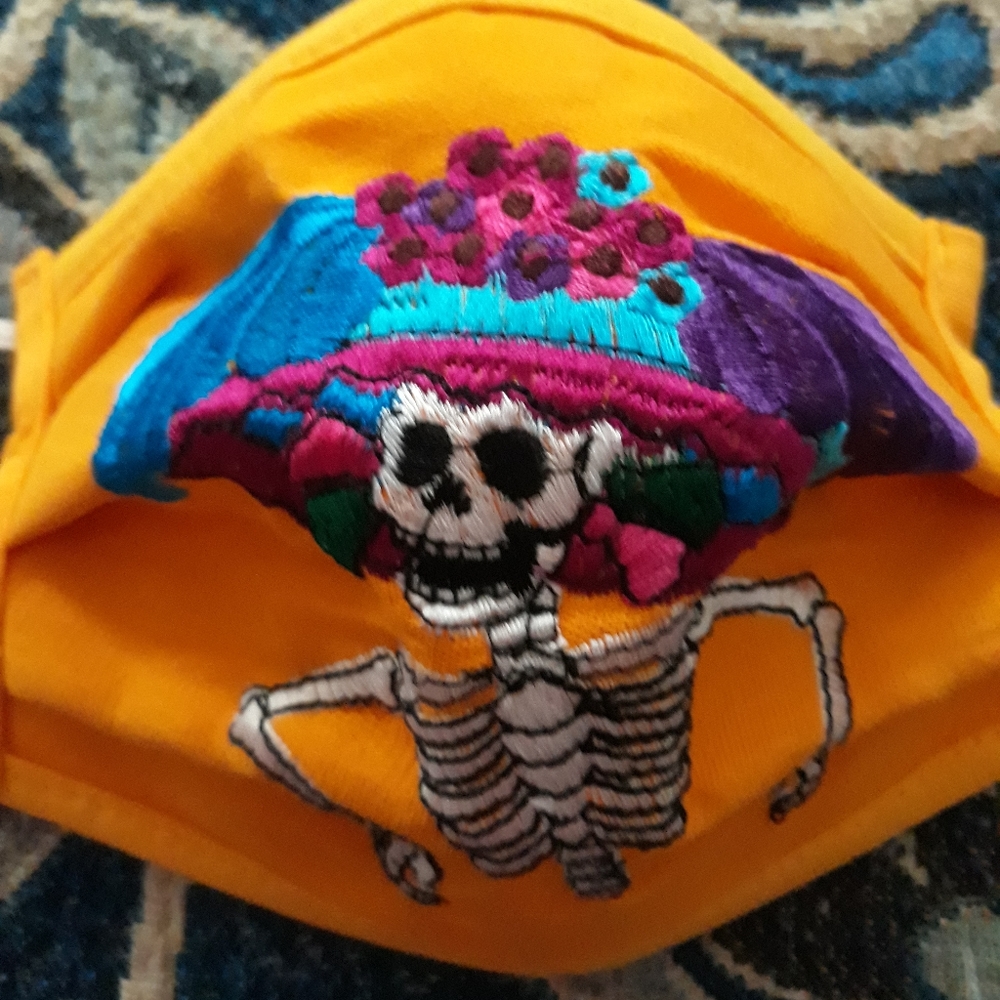 Mexican Embroidered Face Mask - Picture 2 of 3